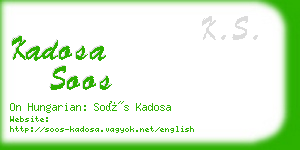 kadosa soos business card